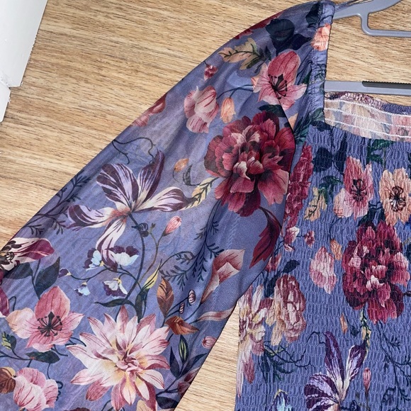 Anthropologie Tops - Anthropologie Rouen Balloon Sleeve Mesh Smocked Blouse